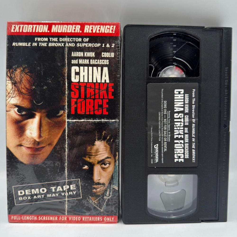 China Strike Force VHS Demo Tape Screener Aaron Kwok Coolio Mark Dacascos Action